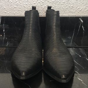 Jeffrey Campbell Snakeskin Point Toe Booties